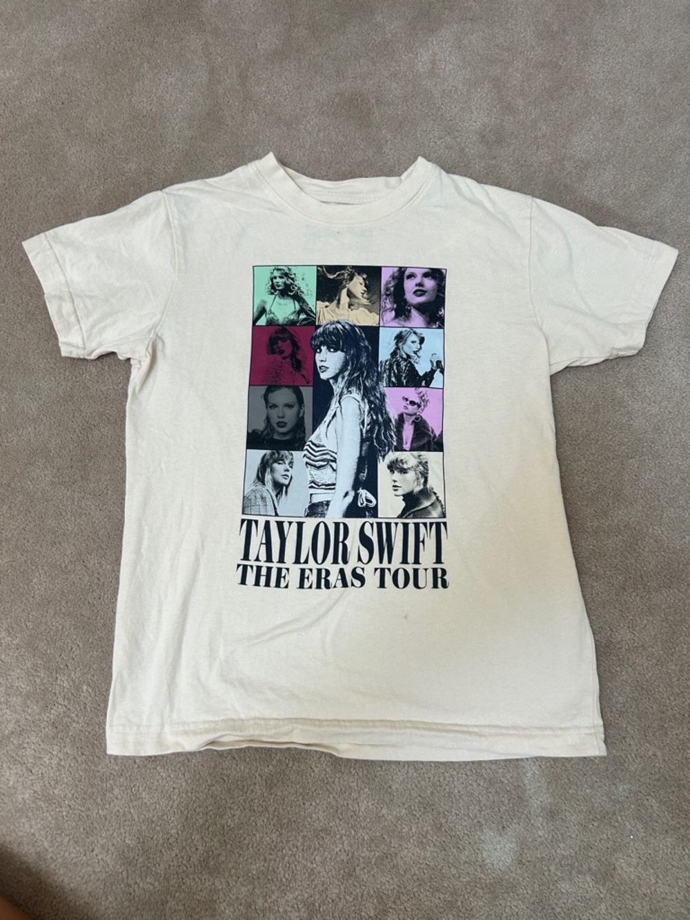 Taylor Swift Off-White Multi-Color Eras Tour Photo Grid Tee